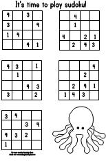 Sudoku Primer 130 - 4x4 sudoku for kids - sudoku variant 