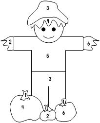 Scarecrow Portrait Shapes Roll and Draw Game Sheets